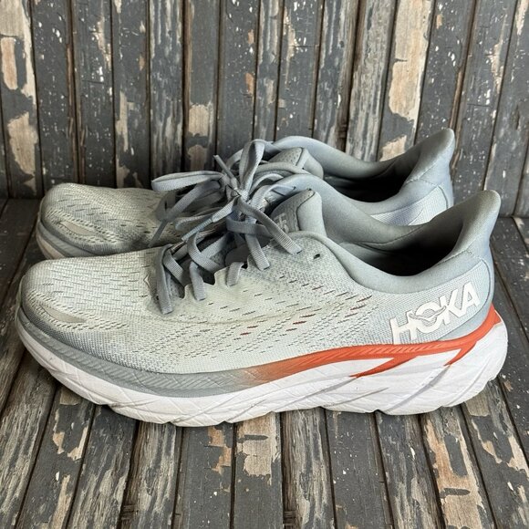 Hoka One One Womens Clifton 8 Blue Gray Running Shoes Sneakers Sz 9 D Wide - Picture 5 of 10